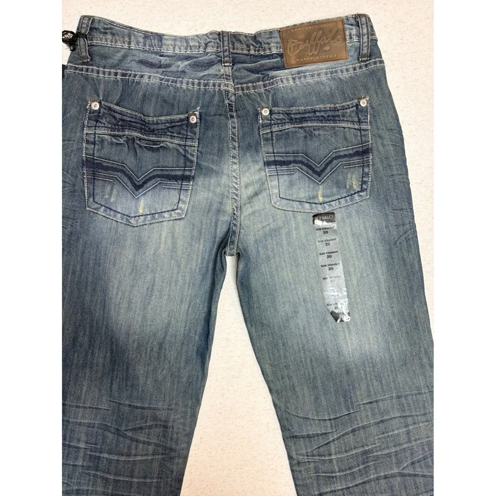 Buffalo David Bitton Driven Slim Straight Jeans Mens 20 Medium Wash Denim NWT